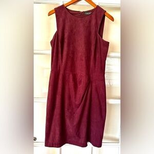 Lauren Ralph Lauren Purple Runched Faux Wrap Dress Size 12